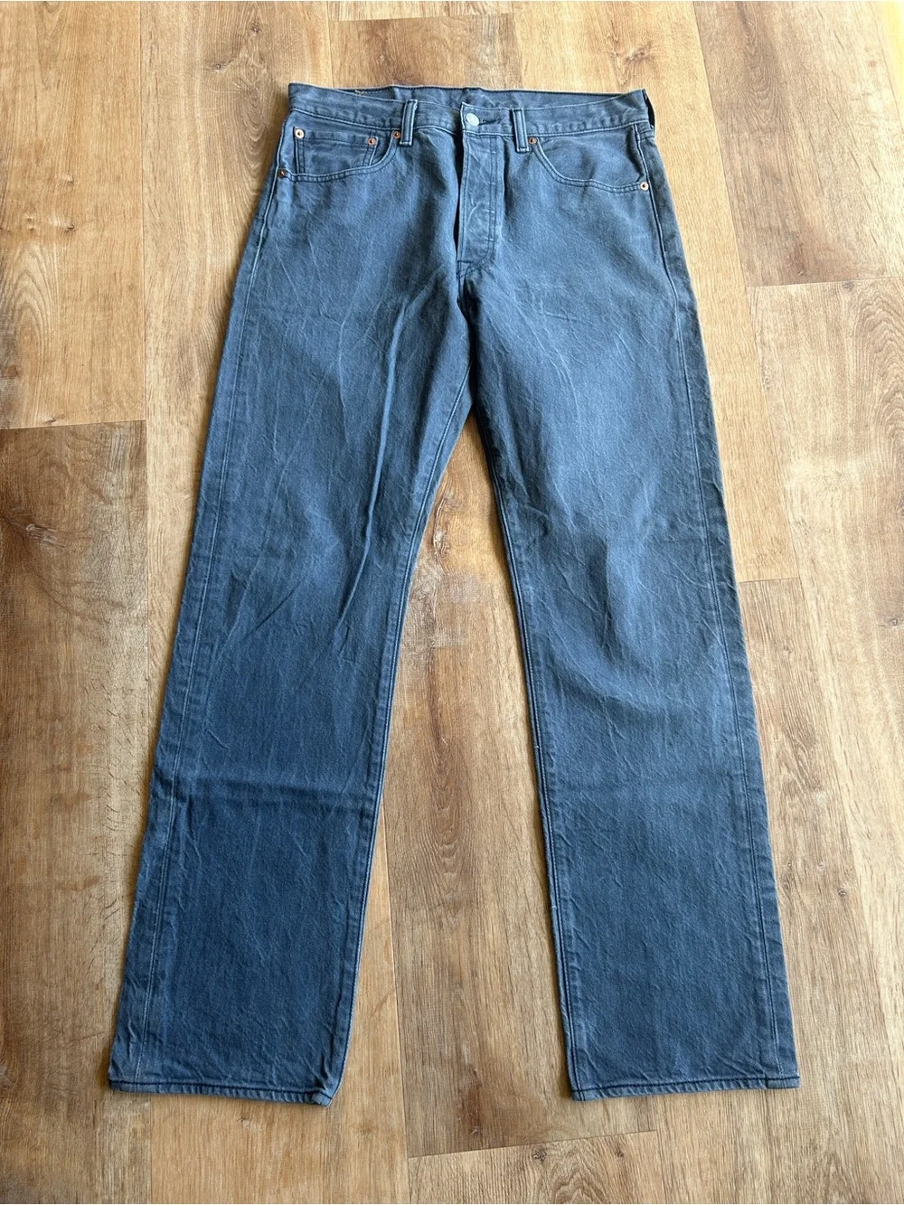 Levi’s 501 Marble Faded Gray Straight Fit Button Fly Jeans Men’s 33x34 Classic
